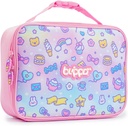 Blippo® Insulated Lunch Box for Girls - Pink Lunch Box for Kids - Lunch Bag for Girls with Handle - Kids’ Lunch Bag for School - Cute & Kawaii Lunchbox Design - Spacious Lunchbag with BPA-free Lining