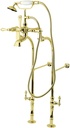 Kingston Brass CCK103T2 Vintage Tub Filler Combo with Lever Handle and Supply Lines, Polished Brass