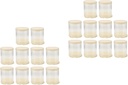 LOGOFUN 20PCS Mini Clear Cake Boxes Miniature Plastic Cupcake Boxes Tiny Round Cupcake Containers with Lids for Dessert Packaging Supplies - Beige