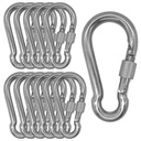 304 Stainless Steel Carabiners -2 inch Heavy Duty, Durable & Rust-Free Clips for Gym, Swing, Dog Leashes, Hammocks, Keychains, and More(304,M5 with Screw,Pack of 12)