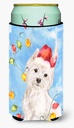 Caroline's Treasures CK2511TBC Christmas Lights Westie Tall Boy Hugger Can Cooler Sleeve Hugger Machine Washable Drink Sleeve Hugger Collapsible Insulator Beverage Insulated Holder