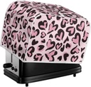Dolyues Pink Lover Pattern Black Toaster Cover for Kitchen Appliance Oven Cover Lightweight Easy To Storage Dustproot for Women Female Men Size M