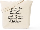 CafePress Too Fond Of Books Tote Bag Natural Canvas Tote Bag, Reusable Shopping Bag