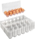 50 Pack Plastic Egg Cartons Cheap Bulk,12 Count Clear Empty Egg Cartons for Fresh Chicken Eggs,2x6 Grids Reusable Egg Trays for Refrigerator Storage, Chicken Farm, Markets Display