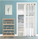 Portable Accordion Closet Doors Interior, White PVC Accordion Door with Simple Installation and Hardware,White for Interior, Privacy Room Divider((WxH) 26x80in/66x 203cm)