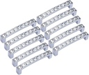 abcGoodefg Modern Decorated Crystal Glass Rhinestone Cabinet Handle, 4" Length (3.8" Hole Centers), Clear Silver, Zinc Alloy, 10-Pack