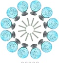 10 PCS Round Shape Bubble Crystal Glass Cabinet Knobs with Screws 30mm Drawer Knobs Pulls Handles for Kitchen Cupboard Drawer Cabinet Dresser Bookcase Wardrobe
