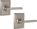 Schlage F40-LAT-ADD Latitude Privacy Door Lever Set with Decorative Addison Trim, Satin Nickel