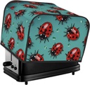 4 Slice Toaster Cover with Pocket Universal Size Toasters Dusts Covers Red Ladybugs On A Blue Background Bread Machine Cover & Protection Bread Machine Protector Small Kitchen Appliance Covers