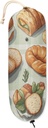 Bread Donut Plastic Bag Holder Cake Buffalo Check Grocery Bag Storage Dispenser Washable Hanging Shopping Bags Carrier Reusable Wall Mount Trash Bag Organizer for Kitchen Pantry