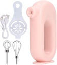 4 Speed Adjustable Handheld Egg Beater Milk Frother Electric Hand Mixer Eggbeater Handheld Foam Maker With Usb Charging For Home Kitchen Baking And Cooking (Pink)