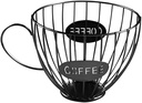 Coffee Fruits Capsule Storage Basket Coffee Cup Shaped Pod Holder and Organizer for Home Cafe Hotel Black