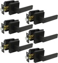 Probrico Heave Duty Keyed Door Entry Levers, Matte Black Entrance Lockset Handleset,Exterior Hardware for Front/Back Gate, Contractor Pack Universal Handles(Different Keys,6 Pack)