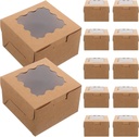 Cabilock 50pcs Paper Dessert Boxes for Cupcakes Tarts and Cakes Cake Paper Holder Bakery Dessert Box Packaging