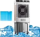 Commercial Evaporative Air Cooler Fan, 3 in 1 Air Conditioner, 50L Large Water Tank,Industry Humidifier, 3 Speeds Modes Room Cooler, 6 Ice Boxes