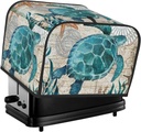 Oven Cover Kitchen Bread Machine Protector,4 Slice Toaster Cover For Home,Fingerprint Coaster Cover,Kitchen Small Appliance,Watercolor Sea Turtle