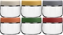 EONJOE 8oz Glass Jars with Lids 1 Cup Small Food Containers for Chia Pudding Jam Snack Yogurt Overnight Oats Candy,6-Pack
