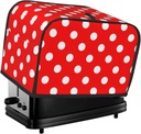 Polka Dot Red Toaster Dust Cover 2 Slice, Offers Dust Protection for Bread Makers and Kitchen Accessories