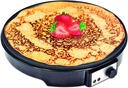 12-Inch Nonstick Electric French Crepe Maker with Recipe Book | Aluminum Cooktop with Adjustable Temperature Control, Griddle Hot Plate, Includes Wooden Spatula and Crepe Recipe Book