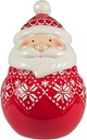 Hanna's Handiworks Festive Santa Cookie Jar - Merry Decor for Kitchen Storage and Decoration for Holiday Parties and Everyday Use - Perfect for Home, Office, Dorm, and School