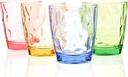 11oz Colored Drinking Glasses Set Acrylic Glassware for Kids Plastic Tumblers Cups Picnic Water Glasses Unbreakable Juice Drinkware for Camping Restaurant Beach BPA Free