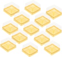 50Pcs Egg Yolk Puff Boxes Individual Transparent Cake Dome Containers for Moon Cakes Cupcakes Sturdy Sealed Baking Supplies with Lids for Food Storage
