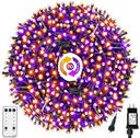 Halloween String Lights End-to-End Plug 8 Modes Timer Remote 108FT 300 LED IP65 Outdoor Waterproof UL Certificated Indoor Fairy Lights Garden Christma Trees Parties Decoration Purple- Orange