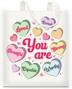 Inspirational You Are Loved Tote Bag Gifts for Teacher Positive Affirmations Canvas Tote Bag Gift for Mom Daughter Sister Friend