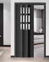 Interior Accordion Doors Folding Sliding Doors for Kitchen and Bathroom, Roller Shutter Room Partition Screens, Customizable Concertina Door with Handles and Pulleys(Black,26x80in(66x203cm))