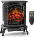 24" Electric Fireplace Heater Stove - Infrared Heater with Realistic LED 3D Flames and Remote Contro, Fire Place Electric, Fake Freestanding Fireplace for Indoor Use, Timer, 750 | 1500W