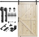 SMARTSTANDARD 48in x 84in Sliding Barn Door with 8ft Barn Door Hardware Kit Included, Unfinished Solid Spruce Wood Door, Assembly Required, DIY, Stainable, Natural