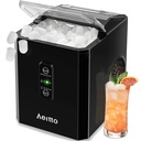 Aeitto Ice Makers Countertop, 9 Ice Cubes Release in 6 Mins, 26Lbs/24H, 2 Sizes of Bullet Ice Machine,Self-Cleaning Portable Ice Maker with Ice Scoop and Basket for Home Kitchen Office RV Bar, Black