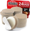 X-Protector Felt Furniture Pads - 24 Pcs 2" - Round Pads for Hardwood Floors - Protect Your Floors! (Beige)
