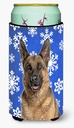 Caroline's Treasures KJ1180TBC Winter Snowflakes Holiday German Shepherd Tall Boy Hugger Can Cooler Sleeve Hugger Machine Washable Drink Sleeve Hugger Collapsible Insulator Beverage Insulated Holder