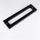 Glass Door Handle Set, Double-Sided Stainless Steel Handlebar Handle, Shop Door Handle, Squareniture Handles, for Wood Cabinet Doors, Barn Door/Black/1500Mm