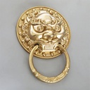 Antique Ring Door Knocker, Antique Wooden Front Door Knocker，Courtyard Gate Lion Head Door Handles，Thicken Door Decoration Accessories/Brass/16Cm Diameter ( Color : Brass , S(Color:Brass,Size:16Cm Dia