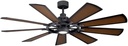 KICHLER 65 inch Gentry LED Ceiling Fan in Distressed Black with Reversible Blades, Extra Large