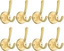 ZUONAI Gold Coat Hooks for Wall Decorative 8 Pack Heavy Duty Metal Hooks for Hanging Coats and Hat Hooks Wall Mounted Towel Hooks for Bathrooms