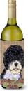 Caroline's Treasures SS4081LITERK Portuguese Water Dog on Faux Burlap with Pine Cones Wine Bottle Hugger Bottle Cooler Sleeve Hugger Machine Washable Collapsible Insulator Beverage Insulated Holder