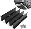 4 Pcs Gutter Valley Splash Guards Roof Rain Diverter,Aluminum Rain Diverter Roofing Gutter Guards,Bendable fits Any Corner,Suitable for Most Residential Flat Tile Roof Corners(Black)