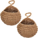 Ciieeo 2Pcs Hanging Wall Basket Woven Storage Basket for Fruits Vegetables and Bread Stylish Kitchen Decor Hanging Hammock Organizer for Home