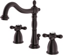 Kingston Brass KB1975AX Heritage Widespread Lavatory Faucet with Metal Cross Handle, Oil Rubbed Bronze,8-Inch Adjustable Center , Oil-Rubbed Bronze