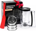 FUNGYAND Pancake Batter Dispenser, 4-Cup Set with Muffin Rings & Spatula - Ideal for Pancakes, Cupcakes, Waffles, and Muffins, Easy Squeeze Handle
