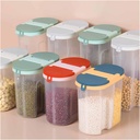 Double Compartment Grain Storage Jar, Airtight Moisture-proof Food Storage Container, Suitable For Kitchen Storage(Been green,Large)