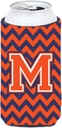 Caroline's Treasures CJ1042-MTBC Letter M Chevron Orange and Blue Tall Boy Hugger Can Cooler Sleeve Hugger Machine Washable Drink Sleeve Hugger Collapsible Insulator Beverage Insulated Holder