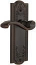 Grandeur PARPRT_PRV_234 Parthenon Solid Brass Rose Right Handed Privacy Door Lever Set with Portofino Door Lever Set and 2-3/4" Backset - Timeless Bronze