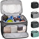 Lunch Box for Men Women,Reusable Large Tactical Insulated Lunch Bag with Adjustable Shoulder Strap,Leakproof Tote Cooler Bag for Work Adults Picnic Beach Office-Grey,12 Cans