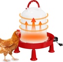 6L Heated Chicken Waterer, 35W Thermostatically Controlled Poultry Water Heater for Winter, 4 Detachable Support Legs, Hanging Water Dispenser for Chicken Coop Outdoor