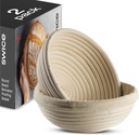Banneton Bread Proofing Basket [Set of 2 ] Round 9 Inch Handmade Rattan Baskets and Liners for Sourdough