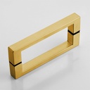 Shower Door Handle Stainless Steel 152mm/6 inches Square Corner Back to Back Double Side Pull for 1/4" to 1/2" Thickness Glass - Brushed Gold